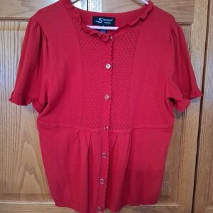Sharagano Red Button-Down Shirt
